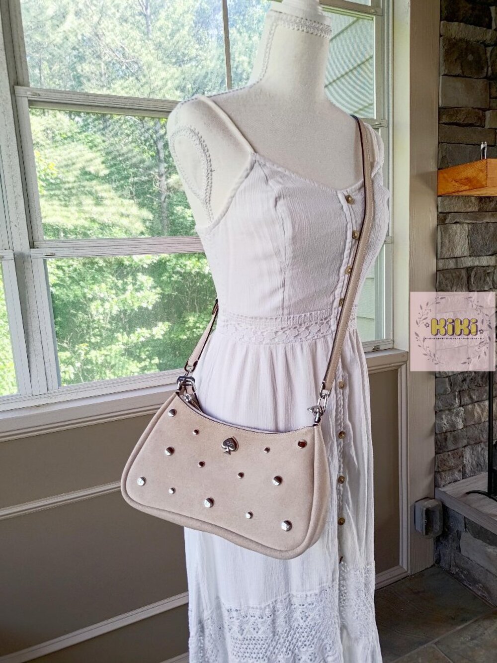 Kate Spade Kayla Suede Studs Small Convertible Shoulder Bag KM670 - Picture 8 of 14